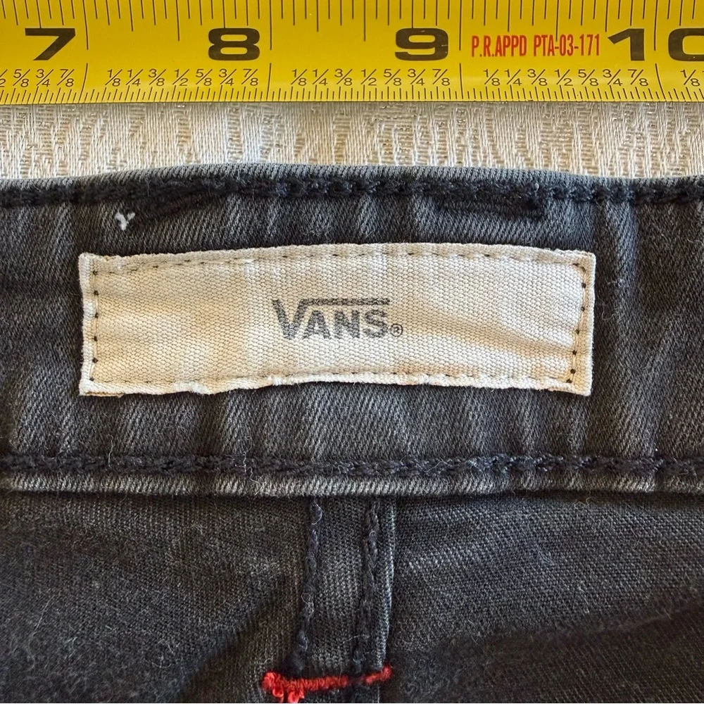 Vans Black Denim Shorts Womens Size‎ 5 Cuffed Skate Casual Jeans Summer